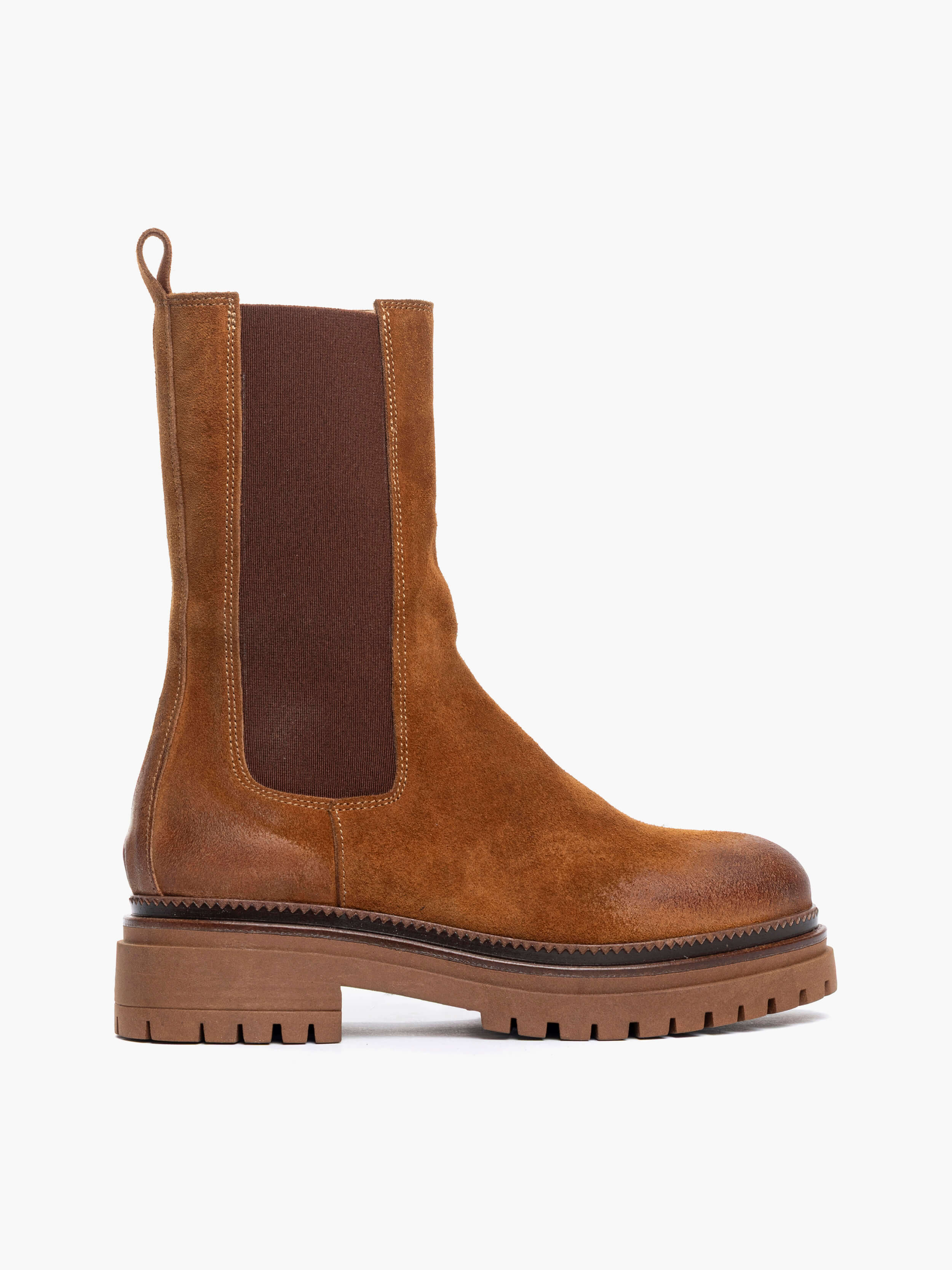 Stivali Livrea in camoscio spazzolato cuoio