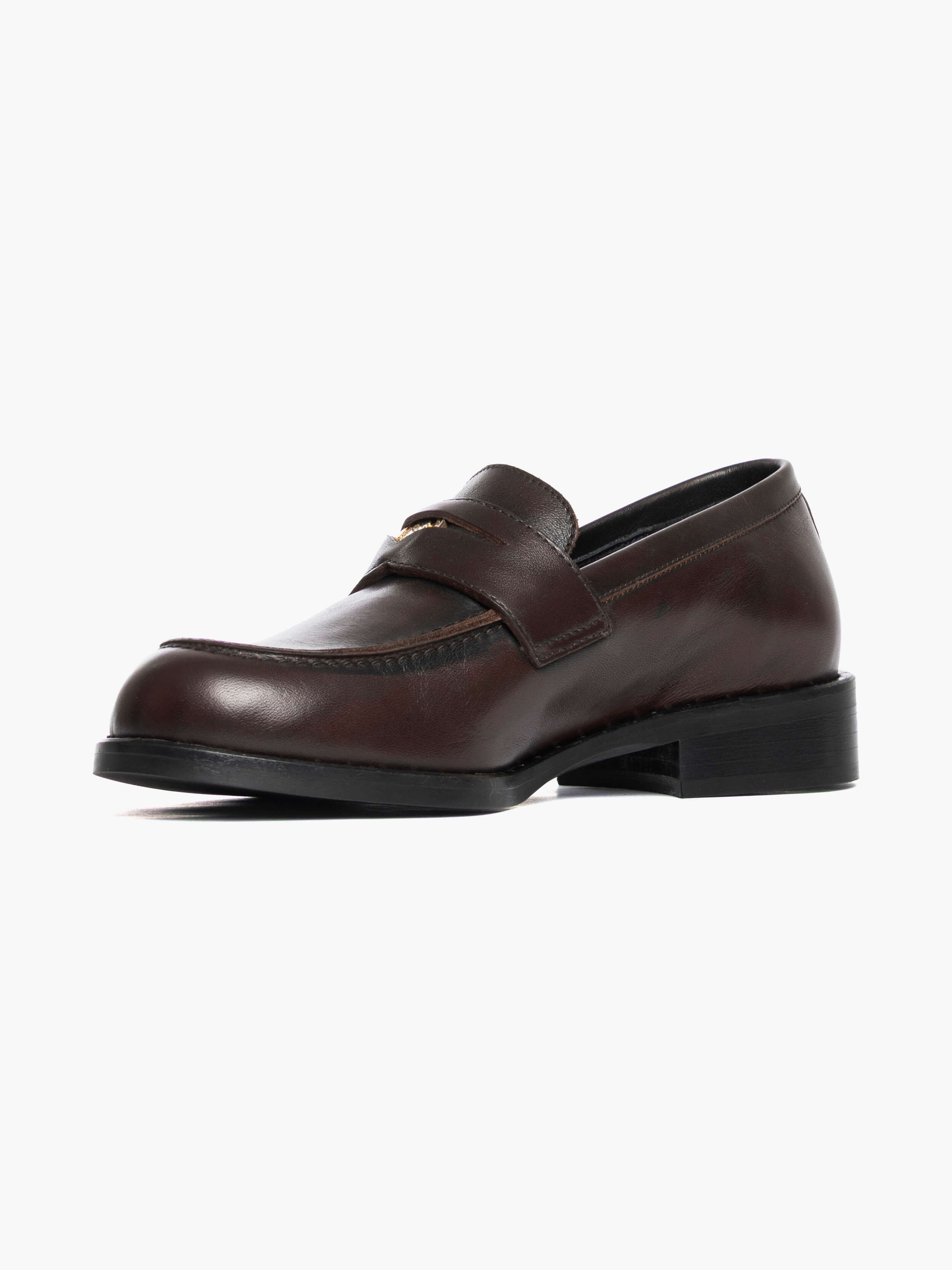Mocassini Lancia in pelle spazzolata marrone